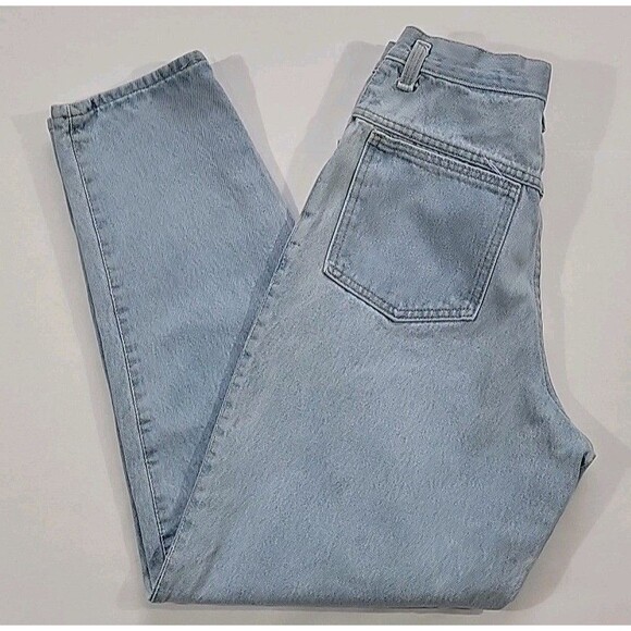 Vintage Mom Button Fly Jeans High Waist Tapered Light Wash Women's Size 9 26x28 - Picture 1 of 16